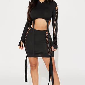 Always Truthful Skirt Set - Black