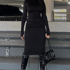 Full Coverage Maxi Dress - Black