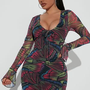 Mariposa Beauty Mesh Mini Dress - Black/combo