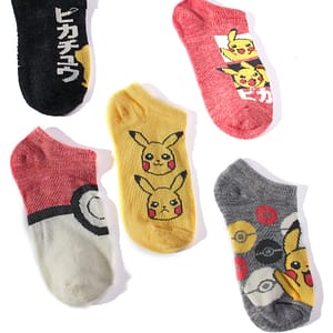 Mini Pokemon Go 5 Pack Socks - Grey/combo