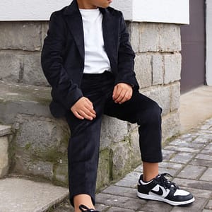 Mini The Modern Velvet Slim Trouser - Black