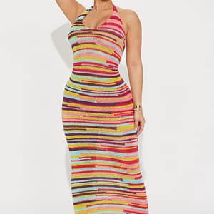Modest Muse Crochet Maxi Dress - Multi Color