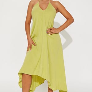 Skylar Gauze Midi Dress - Lime