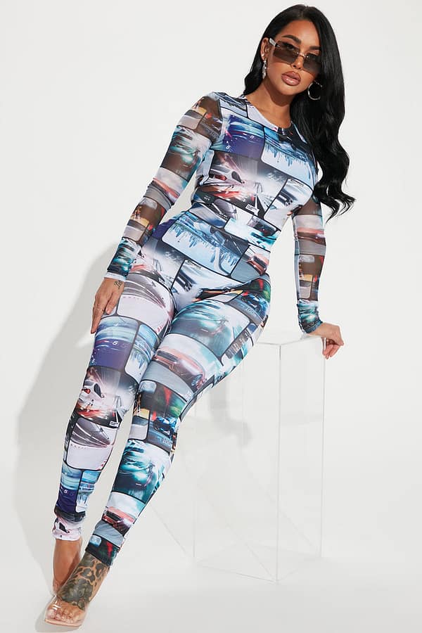 Off To Race Legging Set - Multi Color