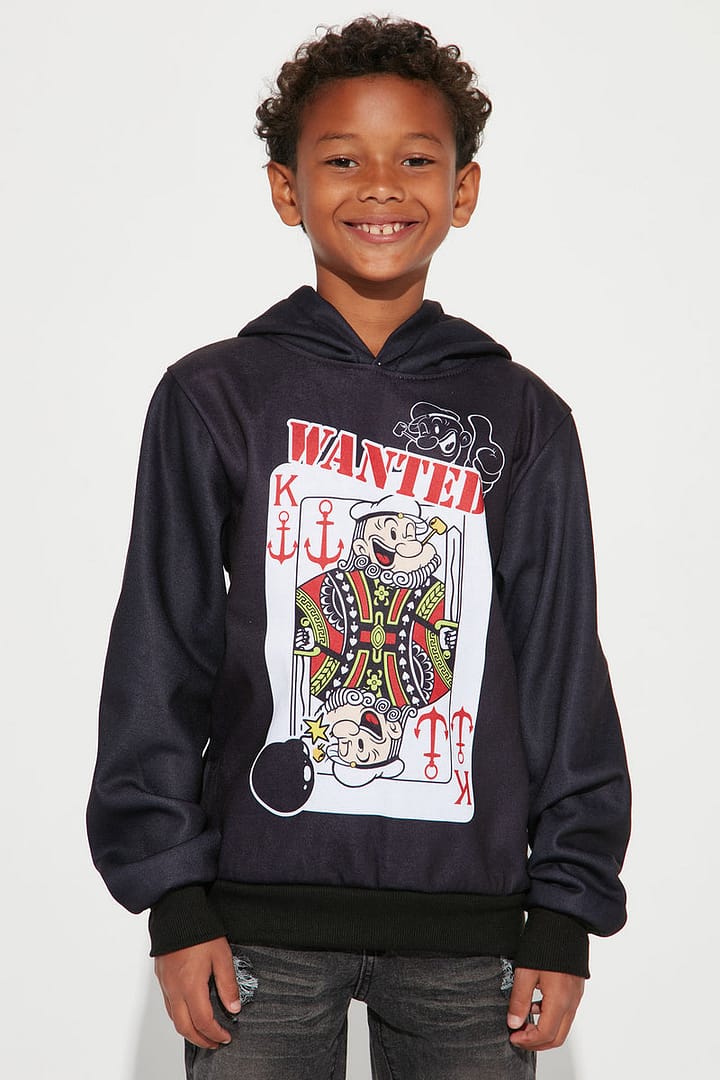 Mini Most Wanted Fleece Hoodie - Black/combo
