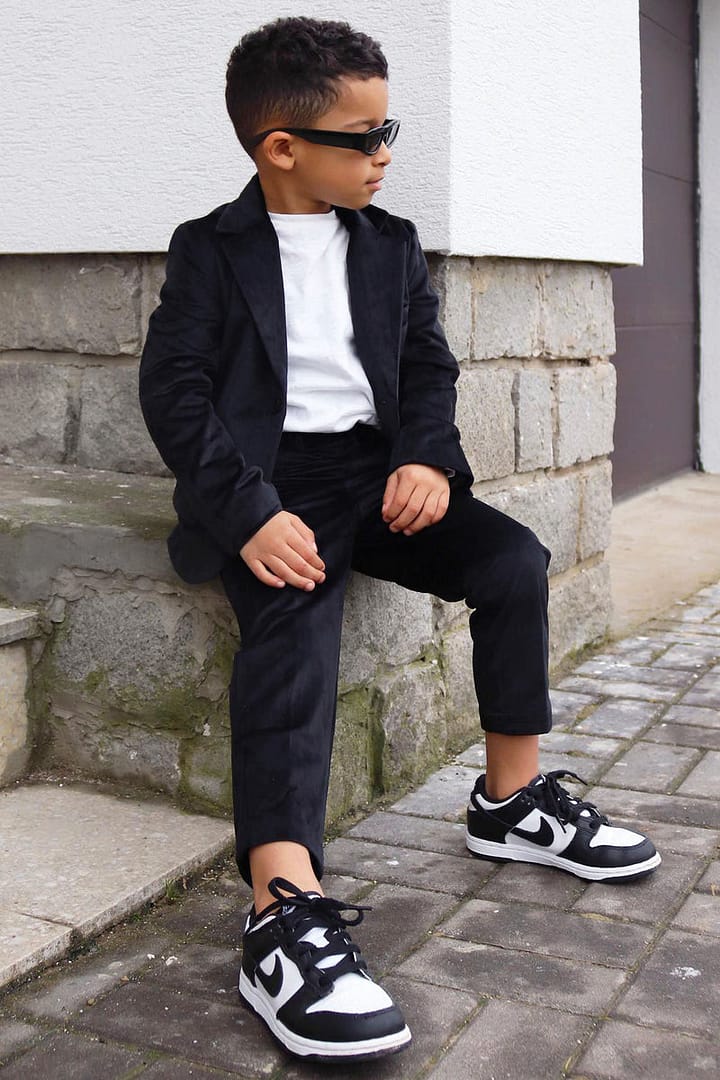 Mini The Modern Velvet Slim Trouser - Black