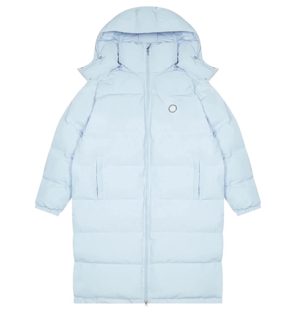 Trapstar Irongate FullLength Oversized Puffer Jacket Ice Blue Dripscan