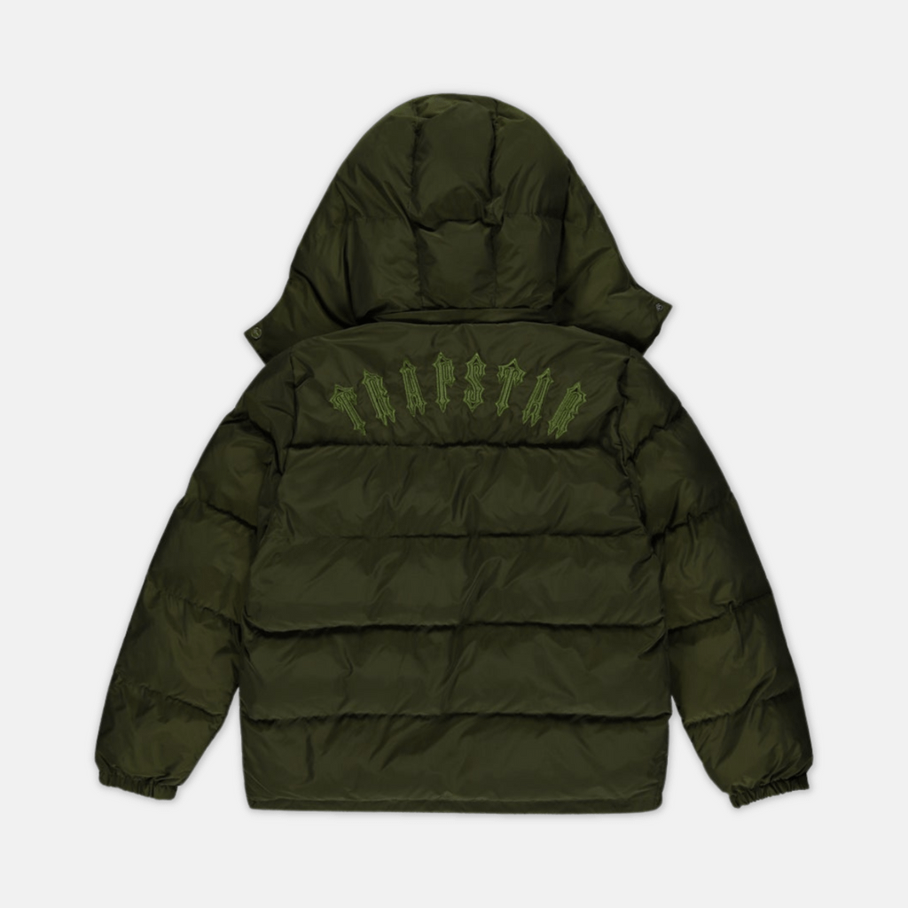 Trapstar Olive Green Irongate Jacket Detachable Hood Dripscan